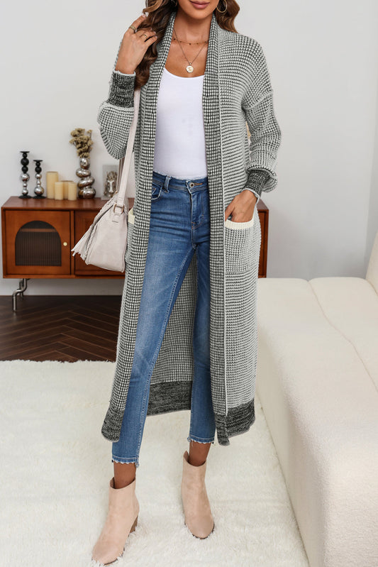 Gray Textured Knit Pocketed Duster Cardigan - Premium Tops from Momma Done Gone Crafty- Just $41.99! Shop now at Momma Done Gone Crafty