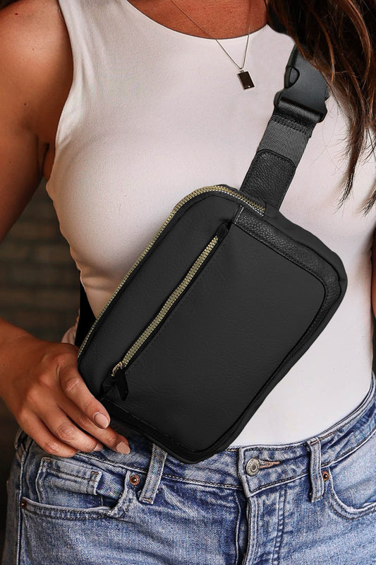 Black Minimalist Multi-zipped Crossbody Bag - Premium Shoes & Bags from Momma Done Gone Crafty- Just $18.99! Shop now at Momma Done Gone Crafty