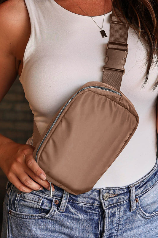 Brown Waterproof Zipped Crossbody Bag 20*5*14cm - Premium Shoes & Bags from Momma Done Gone Crafty- Just $16.99! Shop now at Momma Done Gone Crafty