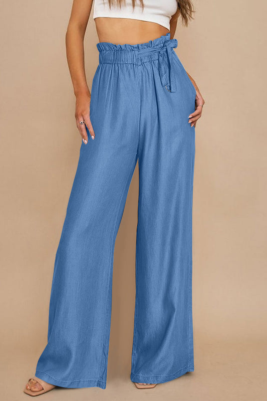 High Waist Pocketed Wide Leg Tencel Jeans - Premium Bottoms from Momma Done Gone Crafty- Just $60.00! Shop now at Momma Done Gone Crafty
