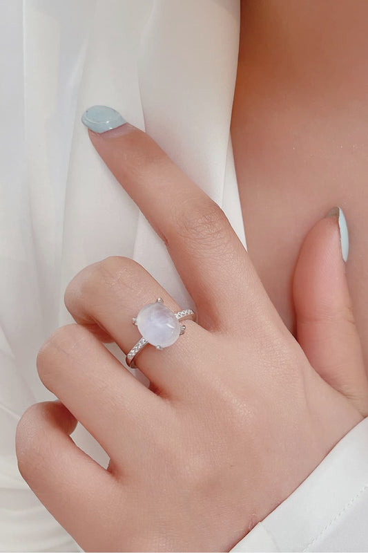 High Quality Natural Moonstone 925 Sterling Silver Side Stone Ring - Premium  from Momma Done Gone Crafty- Just $50.99! Shop now at Momma Done Gone Crafty