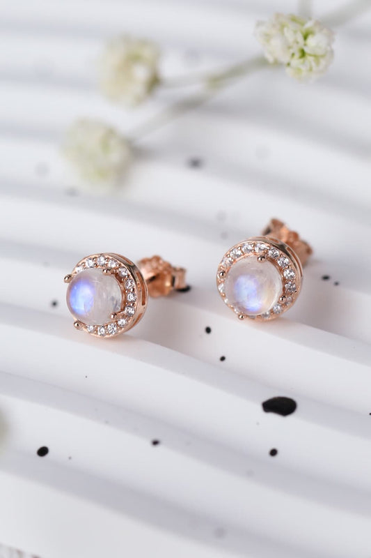 High Quality Natural Moonstone 925 Sterling Silver Stud Earrings - Premium  from Momma Done Gone Crafty- Just $45.99! Shop now at Momma Done Gone Crafty