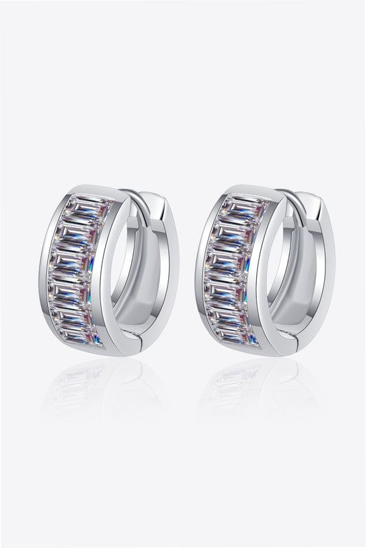 1.8 Carat Moissanite 925 Sterling Silver Huggie Earrings - Premium  from Momma Done Gone Crafty- Just $209.99! Shop now at Momma Done Gone Crafty