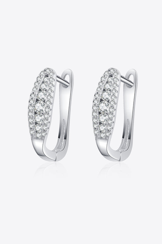 Moissanite Rhodium-Plated Earrings - Premium  from Momma Done Gone Crafty- Just $63.99! Shop now at Momma Done Gone Crafty