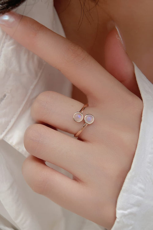 High Quality Natural Moonstone 925 Sterling Silver Toi Et Moi Ring - Premium  from Momma Done Gone Crafty- Just $45.99! Shop now at Momma Done Gone Crafty