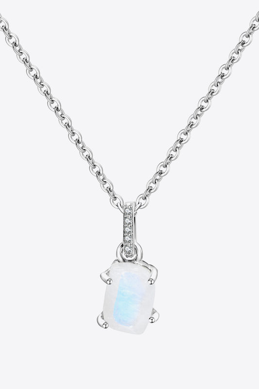 Natural Moonstone 4-Prong Pendant Necklace - Premium  from Momma Done Gone Crafty- Just $48.99! Shop now at Momma Done Gone Crafty