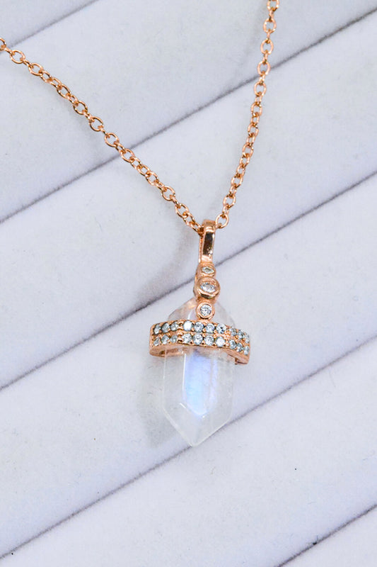 925 Sterling Silver Moonstone Pendant Necklace - Premium  from Momma Done Gone Crafty- Just $62.99! Shop now at Momma Done Gone Crafty