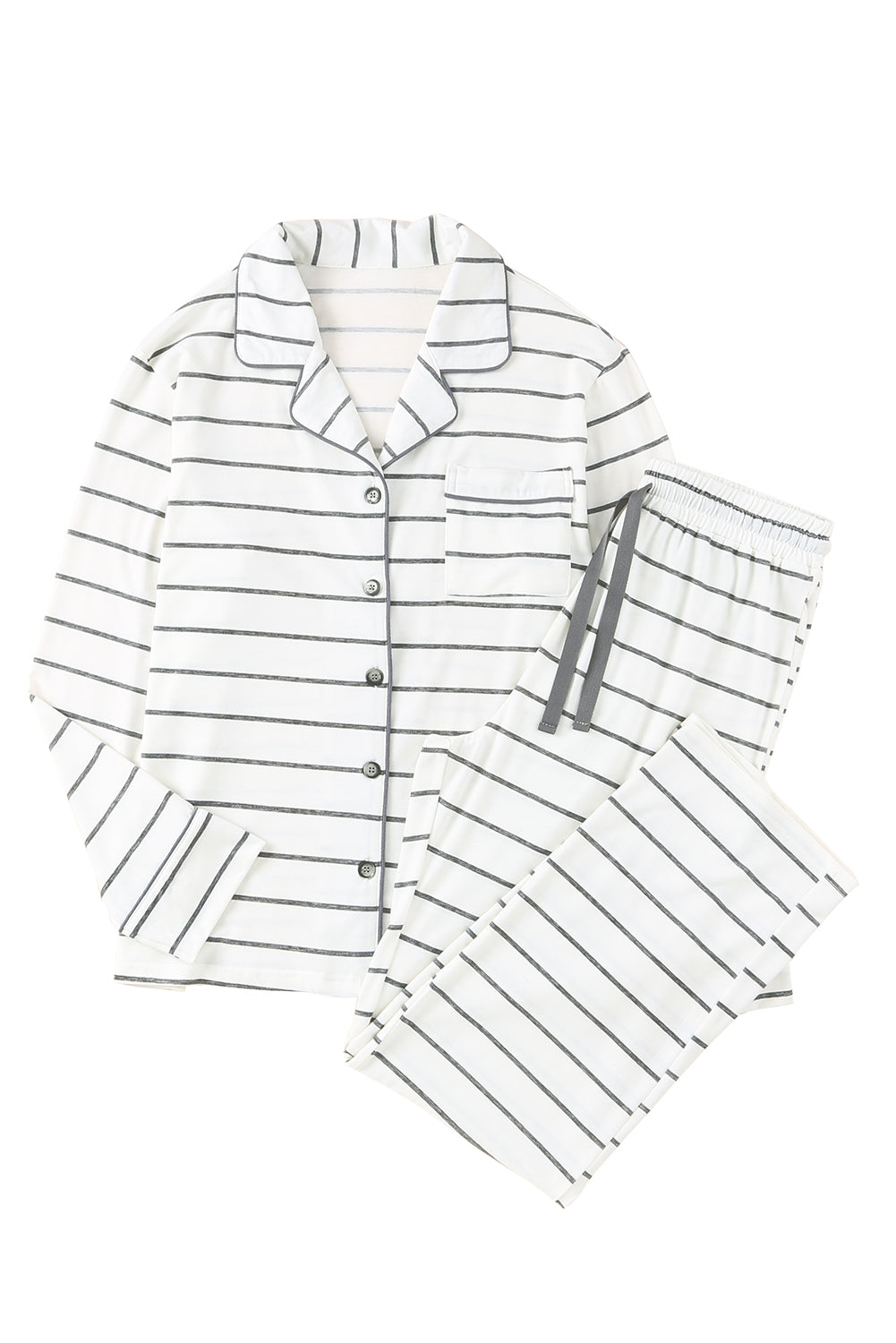 Striped Print Long Sleeve and Pants Pajamas Set - Premium Loungewear from Momma Done Gone Crafty- Just $38.99! Shop now at Momma Done Gone Crafty