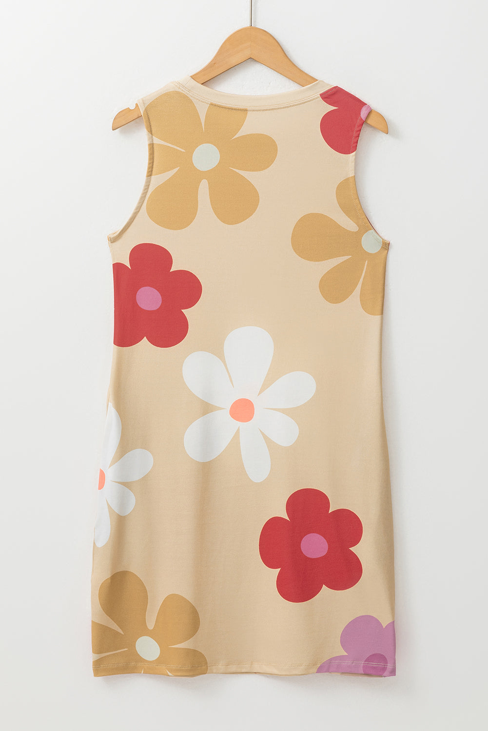 Apricot Daisy Flower Print Tank Dress - Premium Dresses/Mini Dresses from Momma Done Gone Crafty- Just $14.52! Shop now at Momma Done Gone Crafty