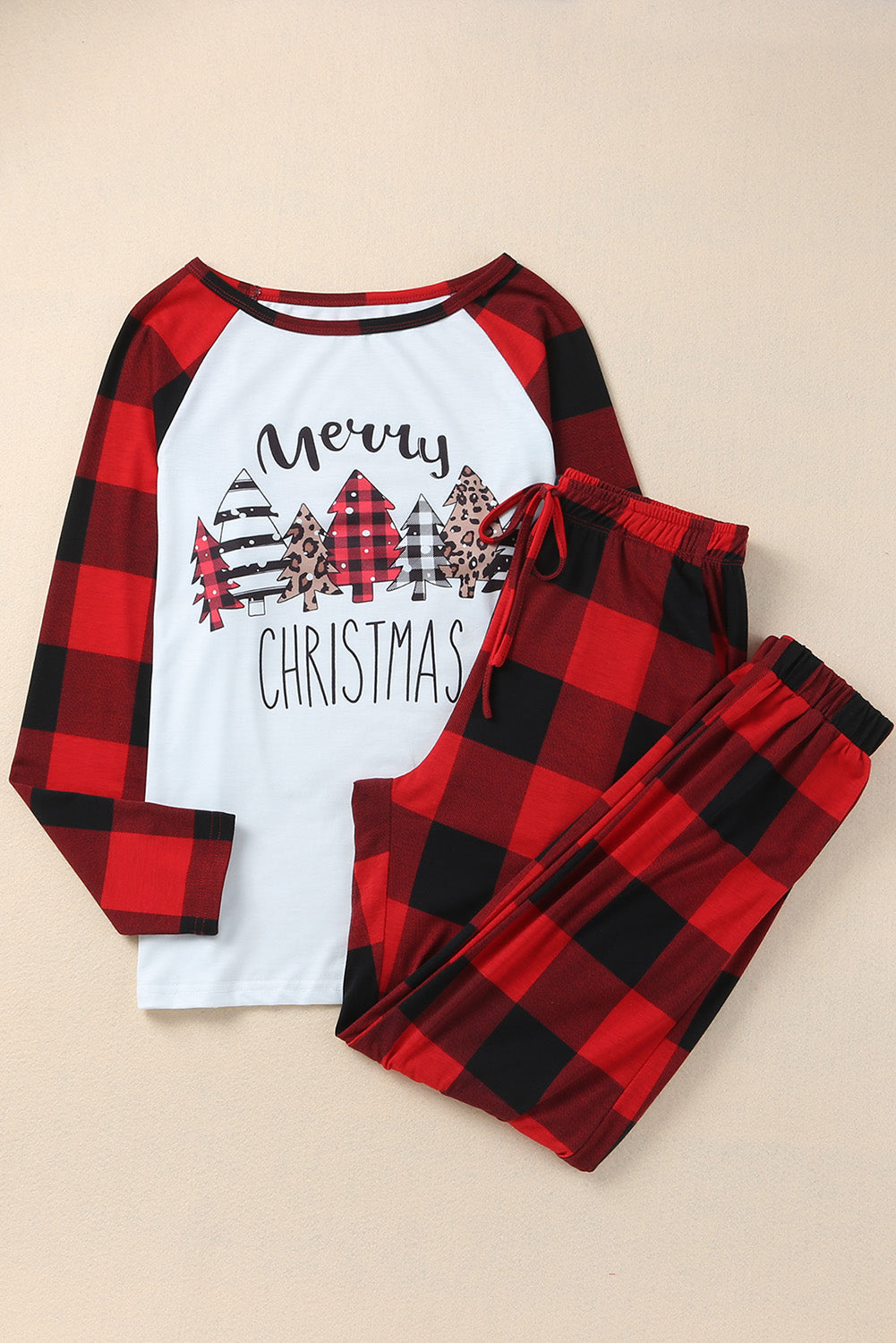 Red Plaid Merry Christmas Graphic Loungewear Set - Premium Loungewear from Momma Done Gone Crafty- Just $28.99! Shop now at Momma Done Gone Crafty