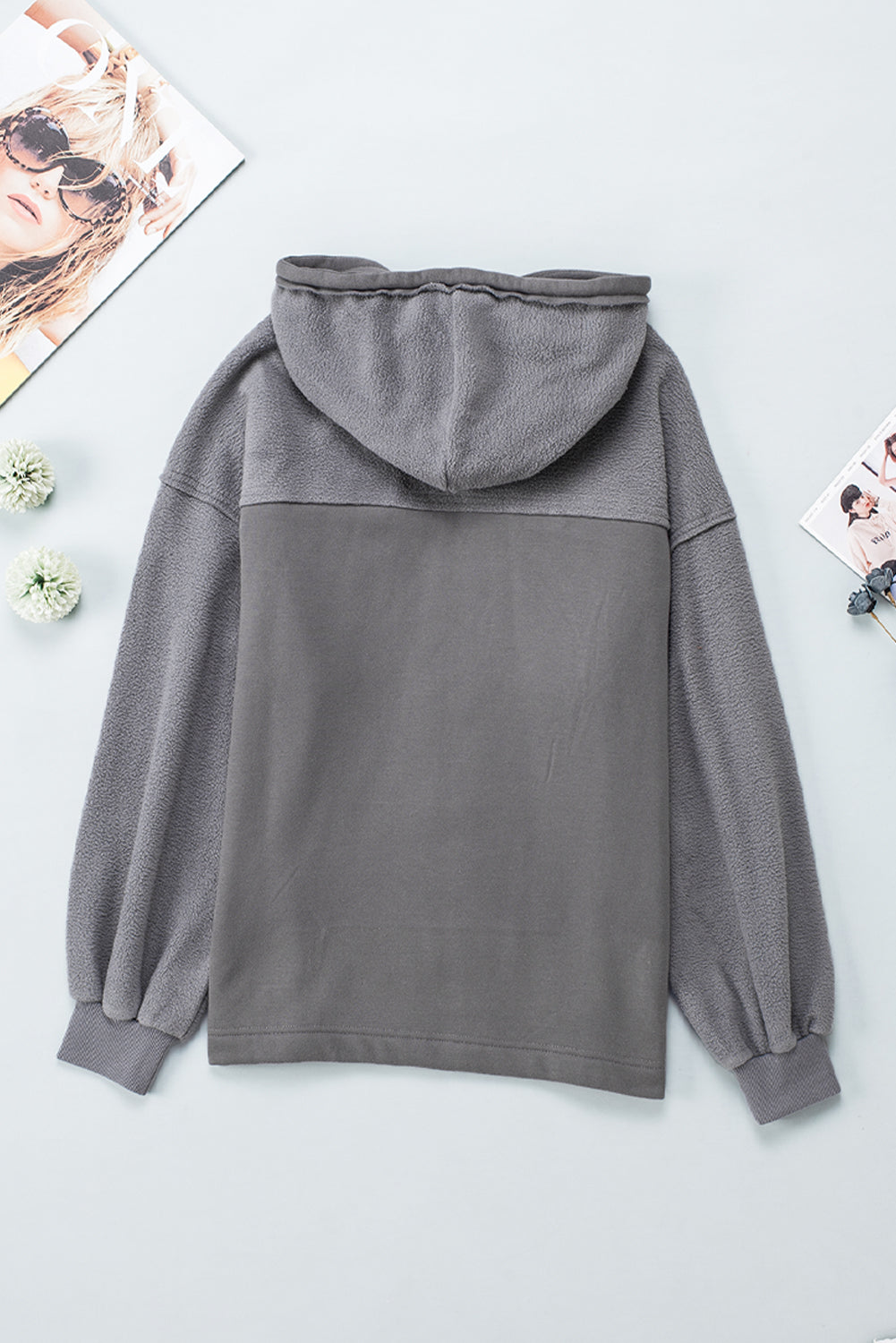 Gray Flap Pocket Drawstring Hood Zip Up Jacket - Premium Outerwear from Momma Done Gone Crafty- Just $38.99! Shop now at Momma Done Gone Crafty