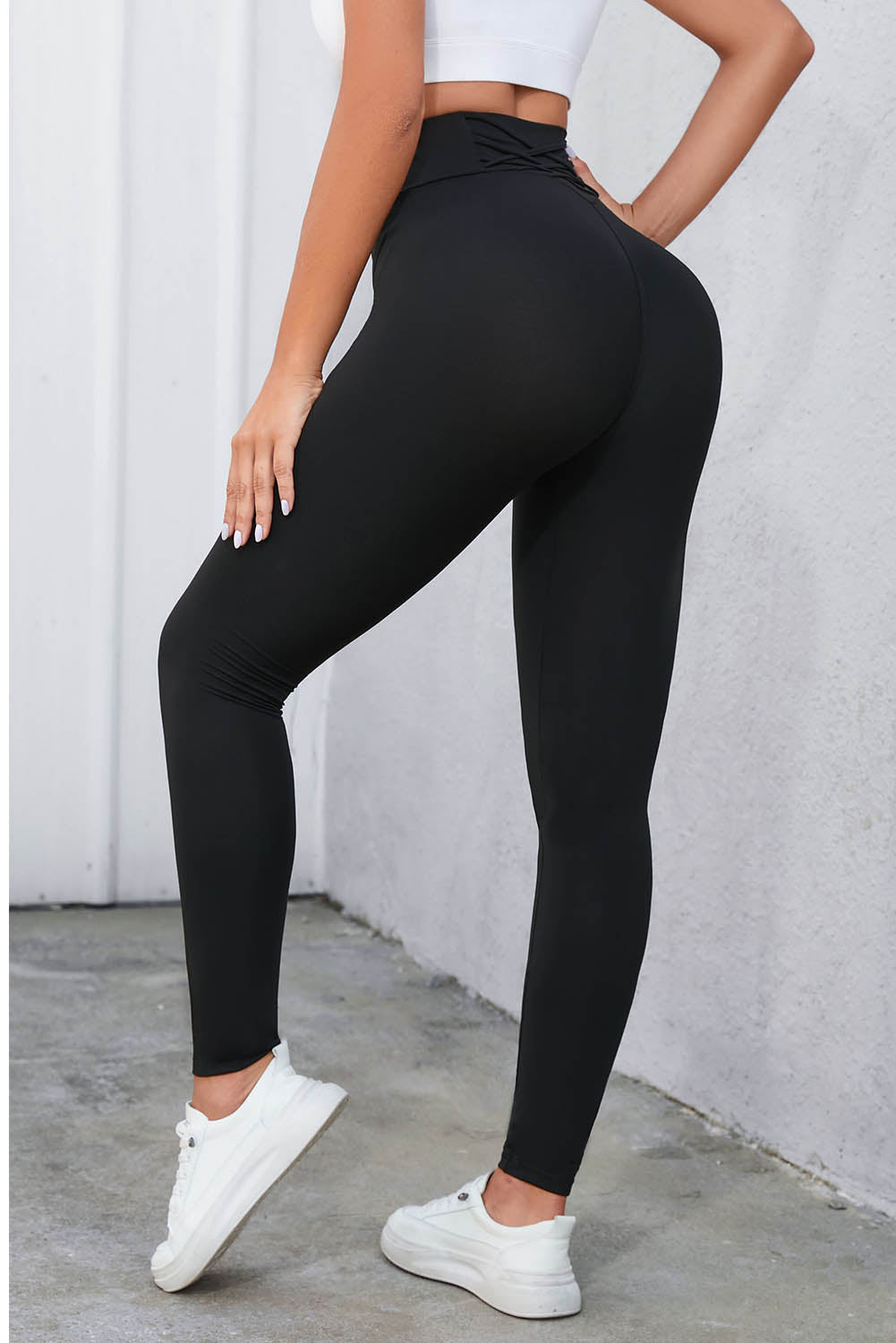 Black Criss Cross Tummy Control High Waist Leggings - Premium Bottoms from Momma Done Gone Crafty- Just $14.00! Shop now at Momma Done Gone Crafty