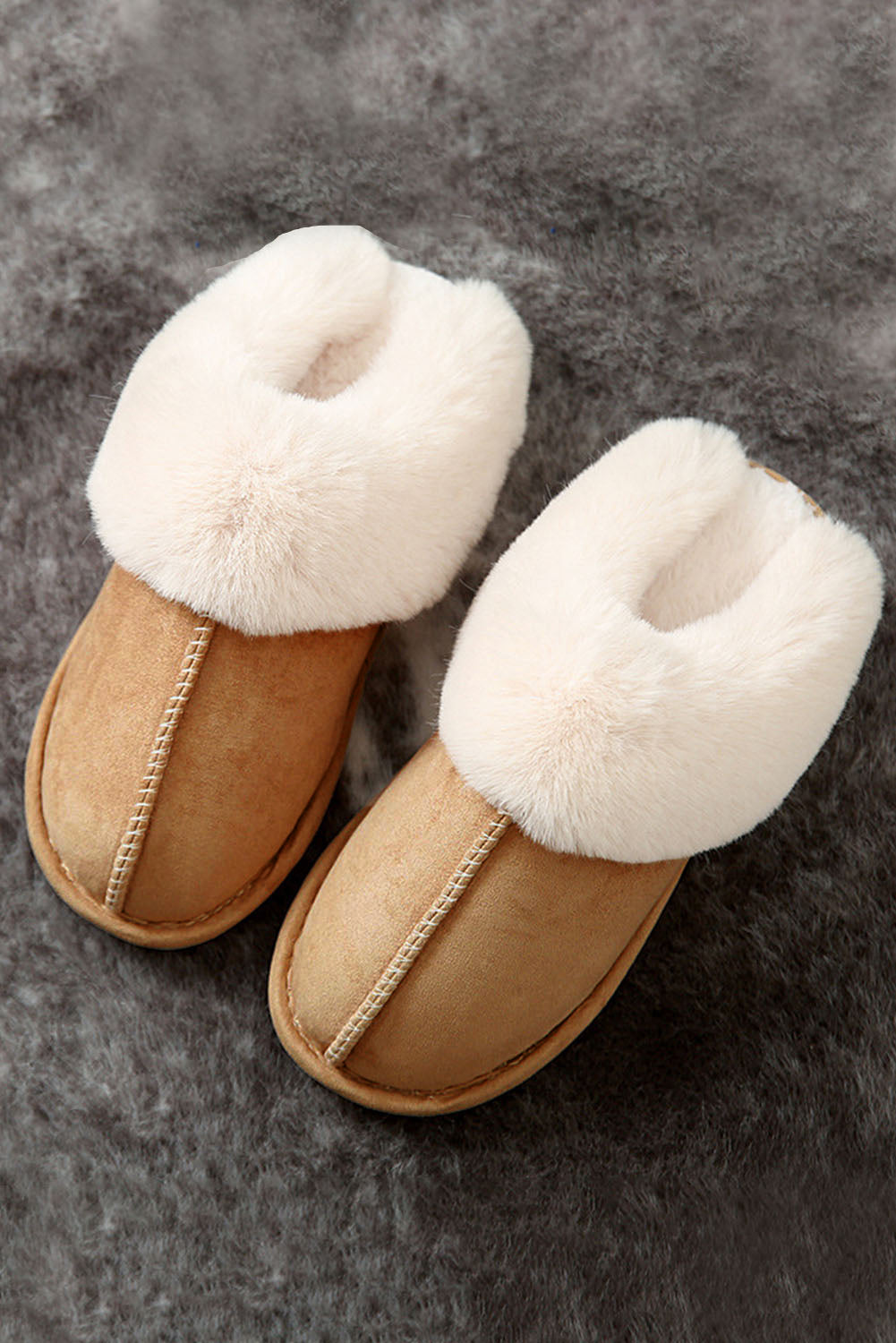 Camel Plush Suede Winter Home Slippers - Premium Shoes & Bags/Slippers from Momma Done Gone Crafty- Just $23.99! Shop now at Momma Done Gone Crafty