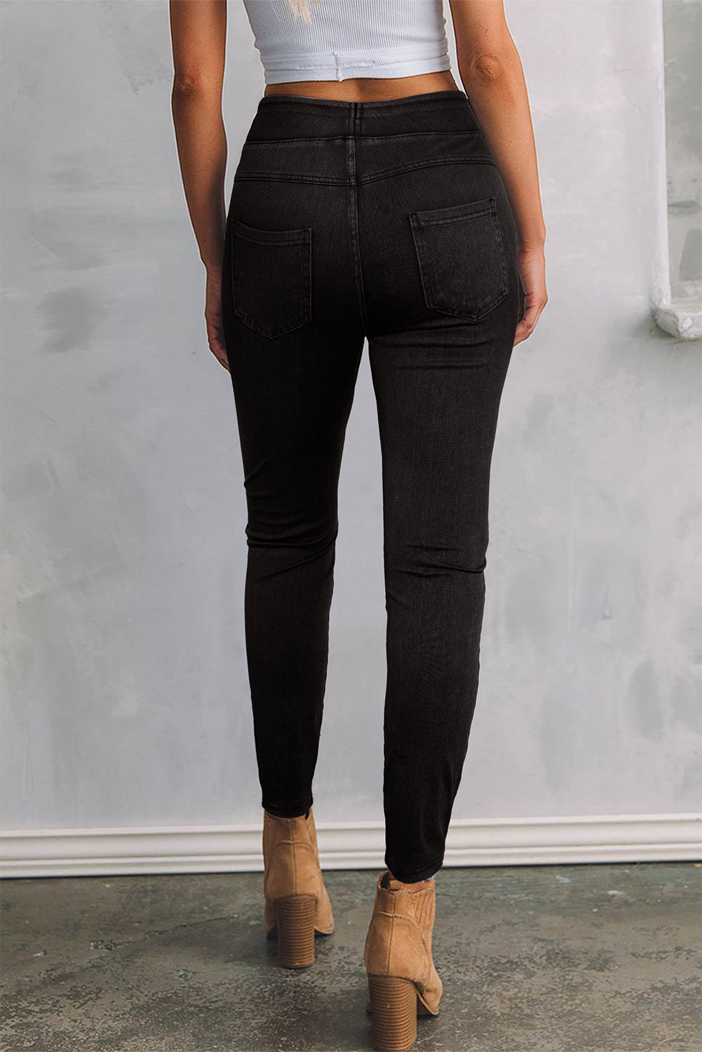 Black Solid Color High Waist Stretchy Slim Fit Jeggings - Premium Bottoms/Leggings from Momma Done Gone Crafty- Just $51.99! Shop now at Momma Done Gone Crafty