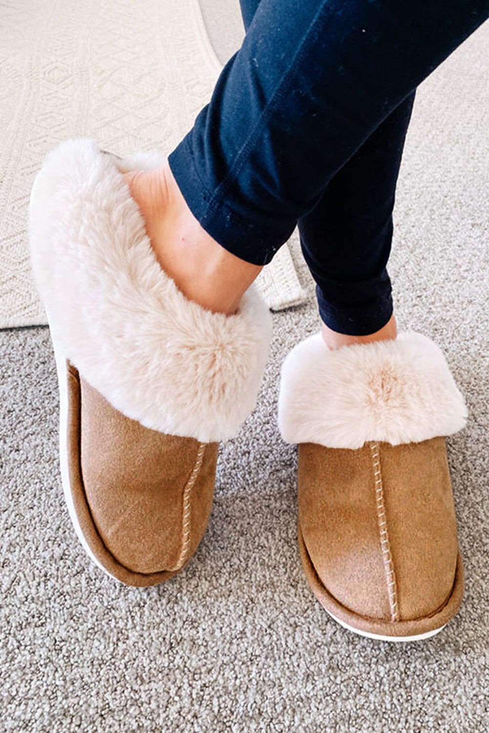 Camel Plush Suede Winter Home Slippers - Premium Shoes & Bags/Slippers from Momma Done Gone Crafty- Just $23.99! Shop now at Momma Done Gone Crafty