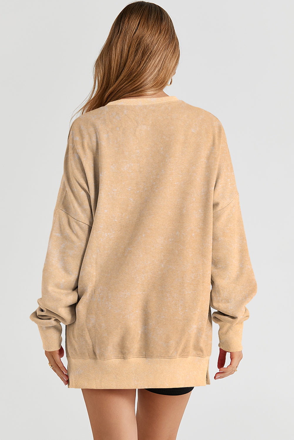 Khaki Drop Shoulder Ribbed Trim Oversized Sweatshirt - Premium Tops from Momma Done Gone Crafty- Just $38! Shop now at Momma Done Gone Crafty