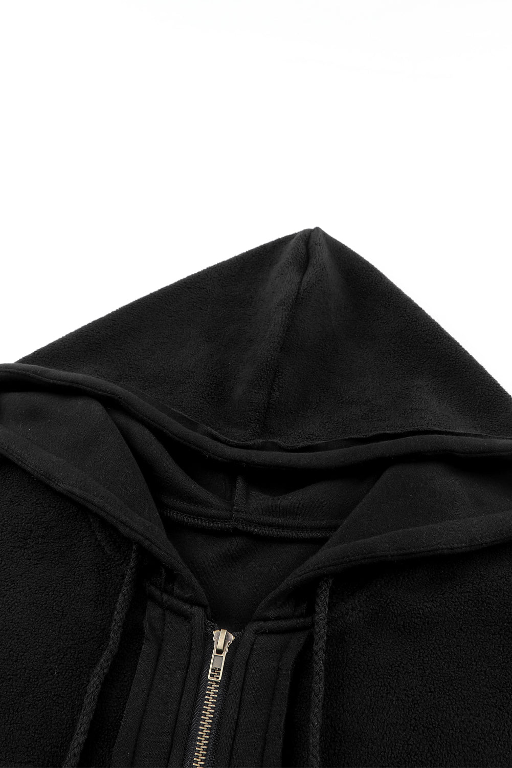 Black Flap Pocket Drawstring Hood Zip Up Jacket - Premium Outerwear from Momma Done Gone Crafty- Just $38.99! Shop now at Momma Done Gone Crafty