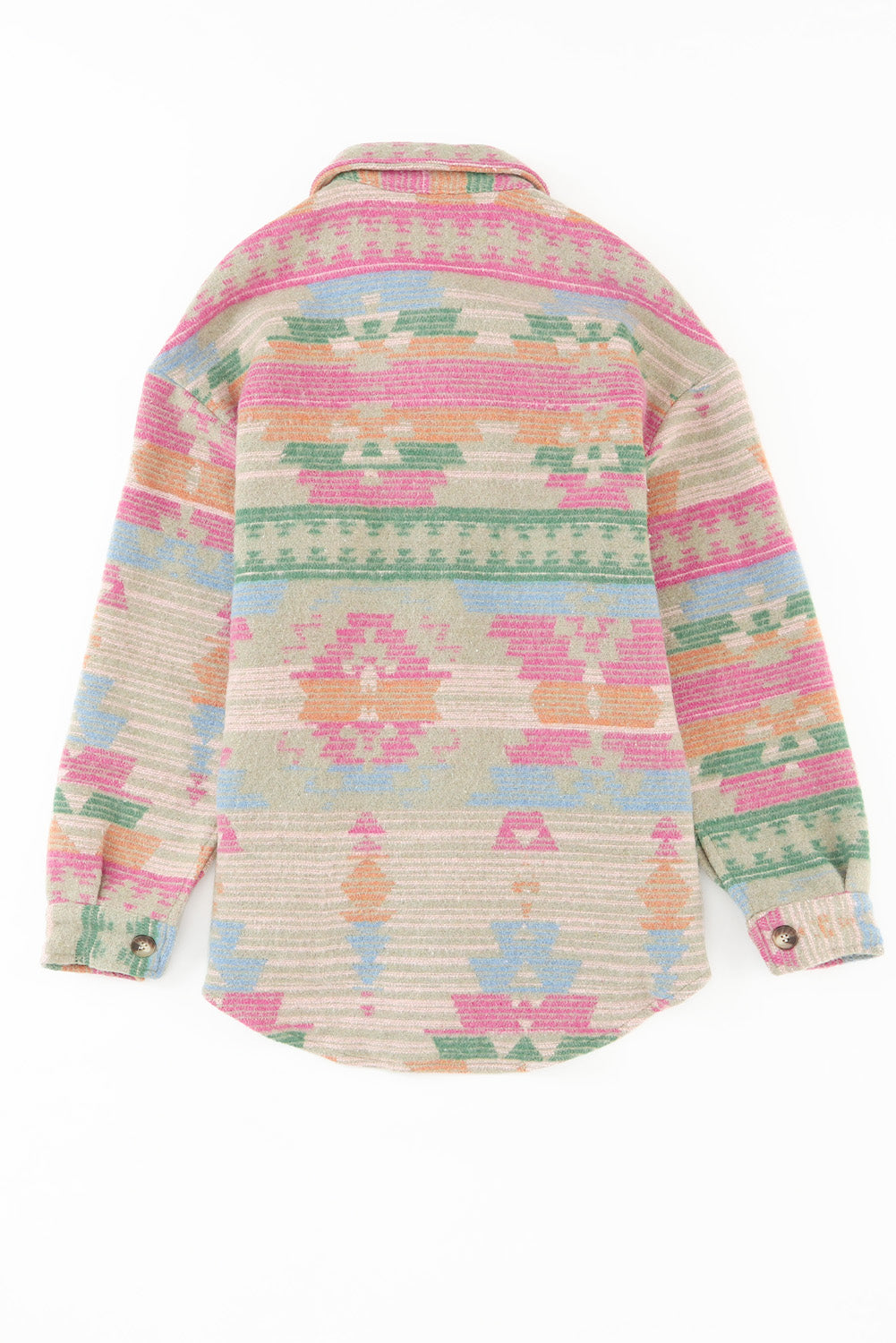 Multicolor Western Aztec Print Button Flap Pocket Shacket - Premium Outerwear from Momma Done Gone Crafty- Just $38.99! Shop now at Momma Done Gone Crafty