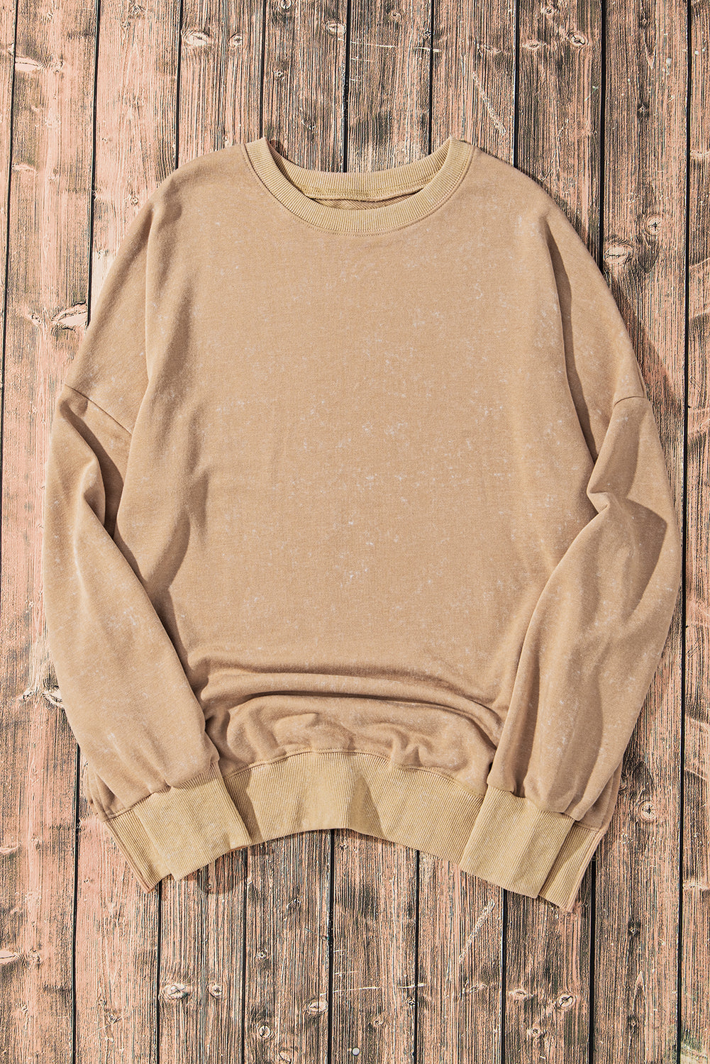 Khaki Drop Shoulder Ribbed Trim Oversized Sweatshirt - Premium Tops from Momma Done Gone Crafty- Just $38! Shop now at Momma Done Gone Crafty