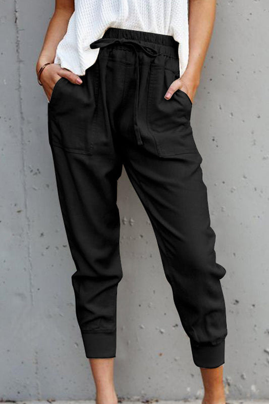 Black Causal Pockets Pants - Premium Bottoms from Momma Done Gone Crafty- Just $32.99! Shop now at Momma Done Gone Crafty