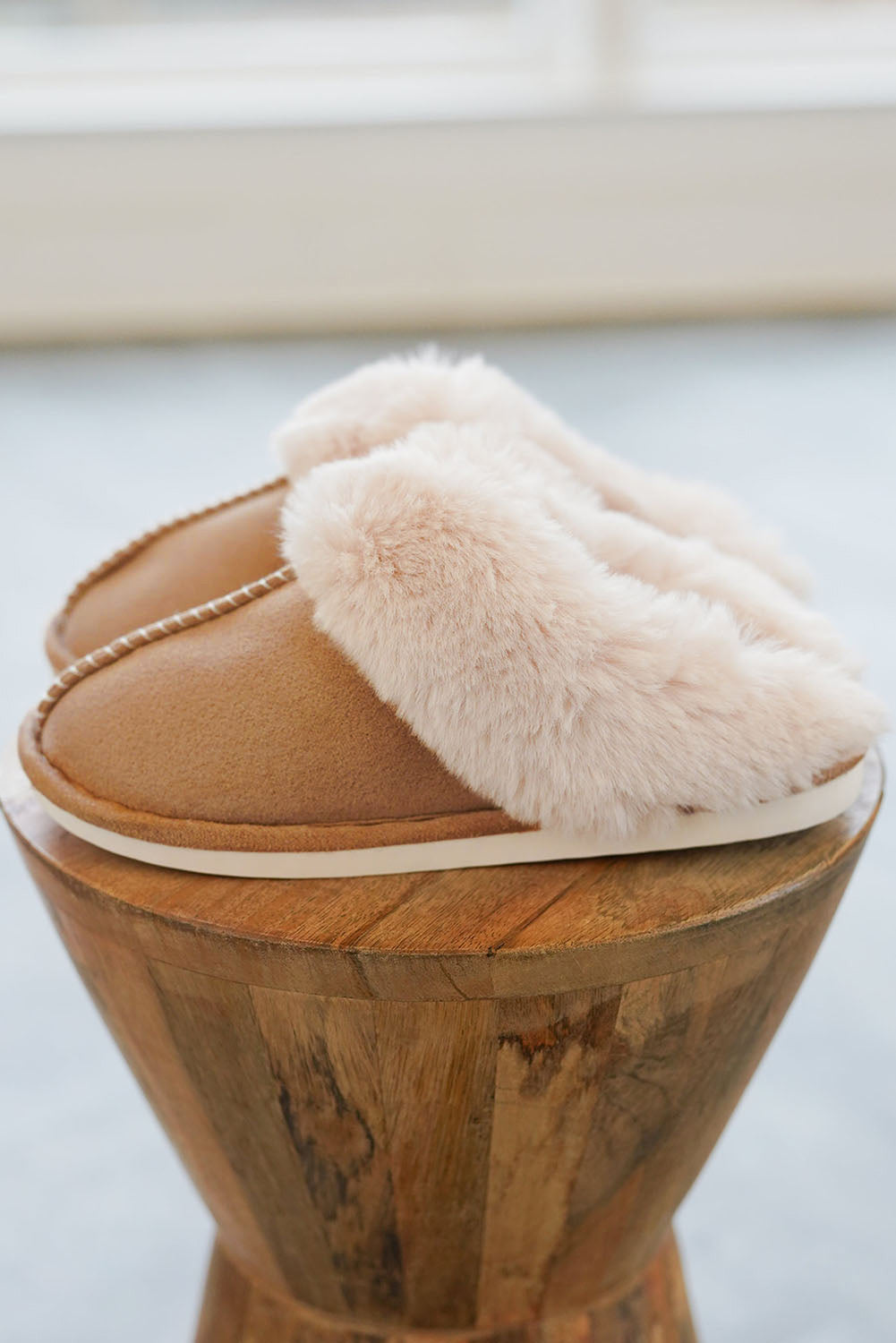 Camel Plush Suede Winter Home Slippers - Premium Shoes & Bags/Slippers from Momma Done Gone Crafty- Just $23.99! Shop now at Momma Done Gone Crafty