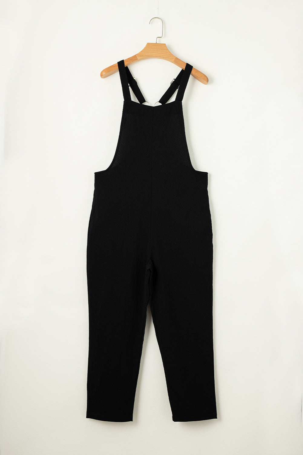 Black Adjustable Buckle Straps Cropped Jumpsuit - Premium Bottoms/Jumpsuits & Rompers from Momma Done Gone Crafty- Just $17.10! Shop now at Momma Done Gone Crafty