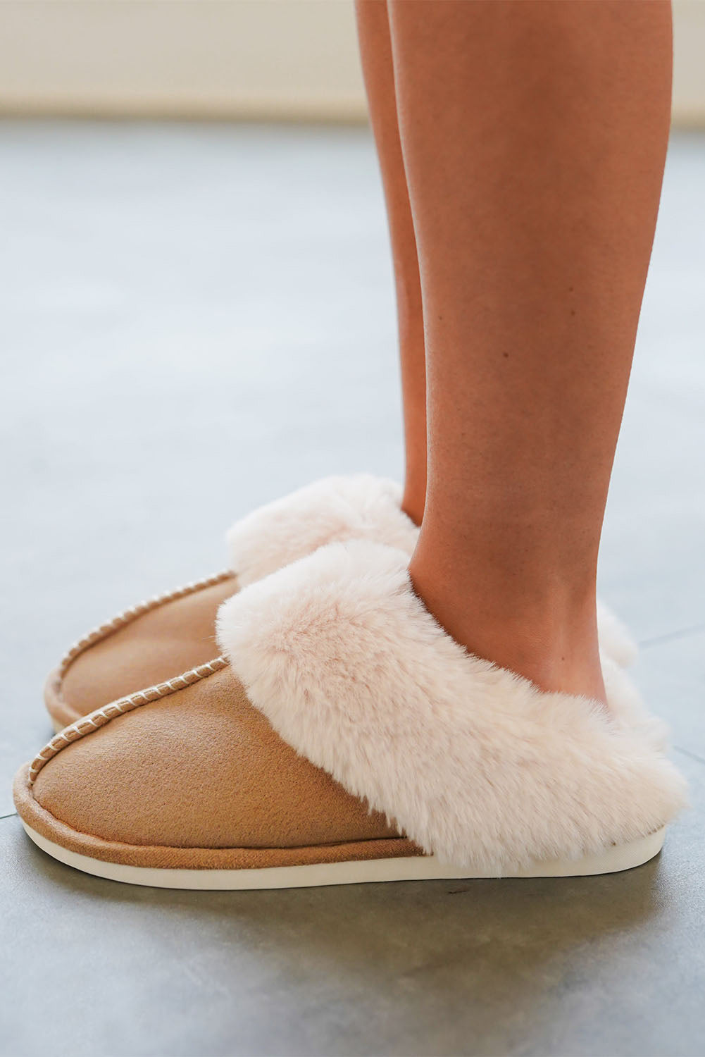 Camel Plush Suede Winter Home Slippers - Premium Shoes & Bags/Slippers from Momma Done Gone Crafty- Just $23.99! Shop now at Momma Done Gone Crafty