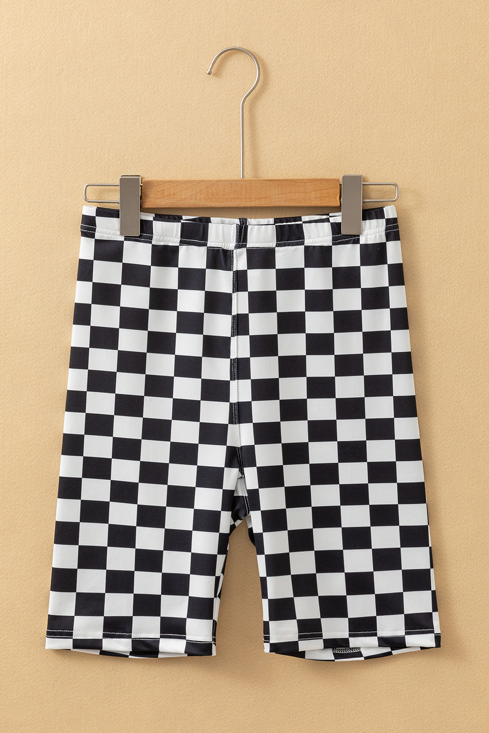 Black Checkerboard Printed High Waist Biker Shorts - Premium Bottoms/Leggings from Momma Done Gone Crafty- Just $10.05! Shop now at Momma Done Gone Crafty