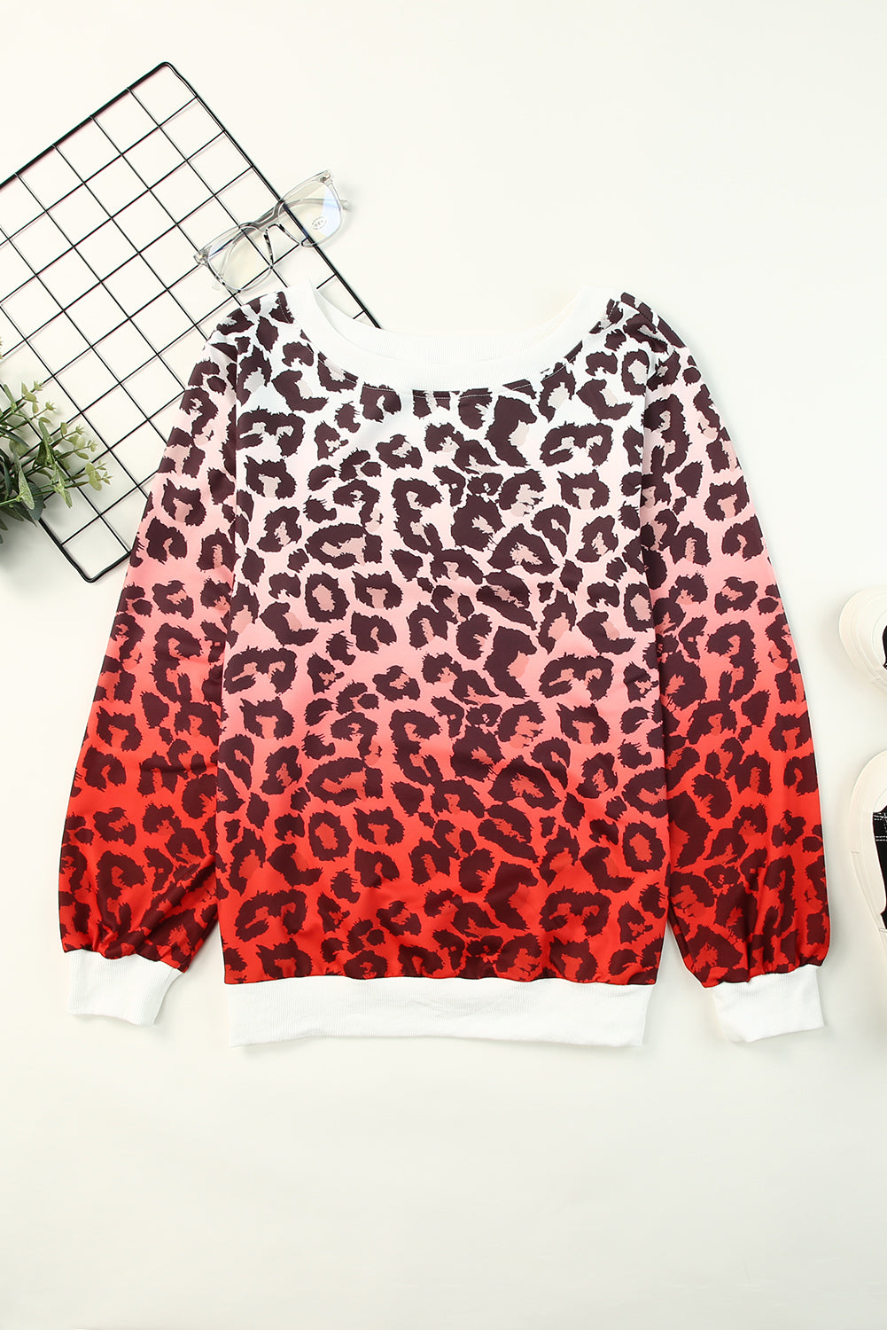 Leopard Gradient Long Sleeve Sweatshirt - Premium Tops from Momma Done Gone Crafty- Just $20.70! Shop now at Momma Done Gone Crafty