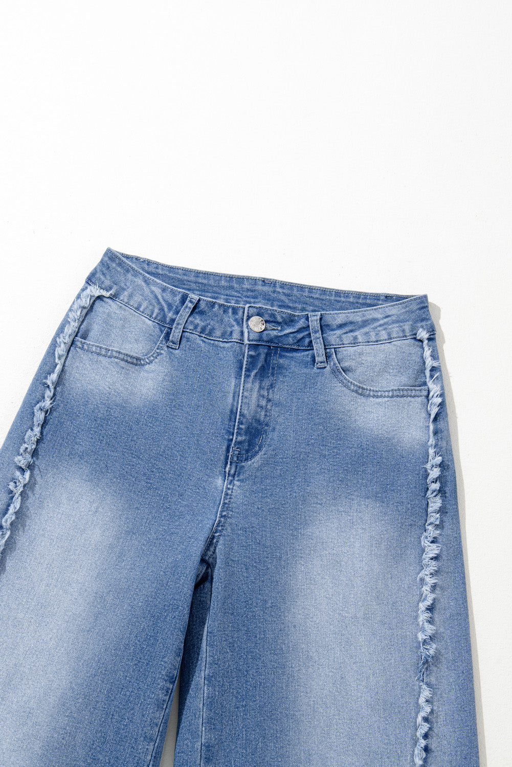 Beau Blue Vintage Stitching Raw Hem Flared Jeans - Premium Bottoms/Jeans from Momma Done Gone Crafty- Just $34.80! Shop now at Momma Done Gone Crafty