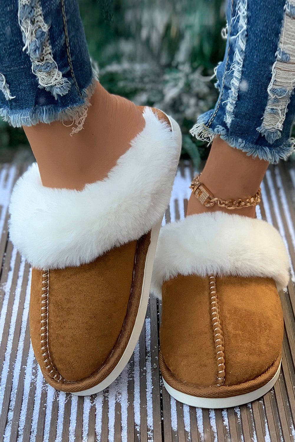 Camel Plush Suede Winter Home Slippers - Premium Shoes & Bags/Slippers from Momma Done Gone Crafty- Just $23.99! Shop now at Momma Done Gone Crafty