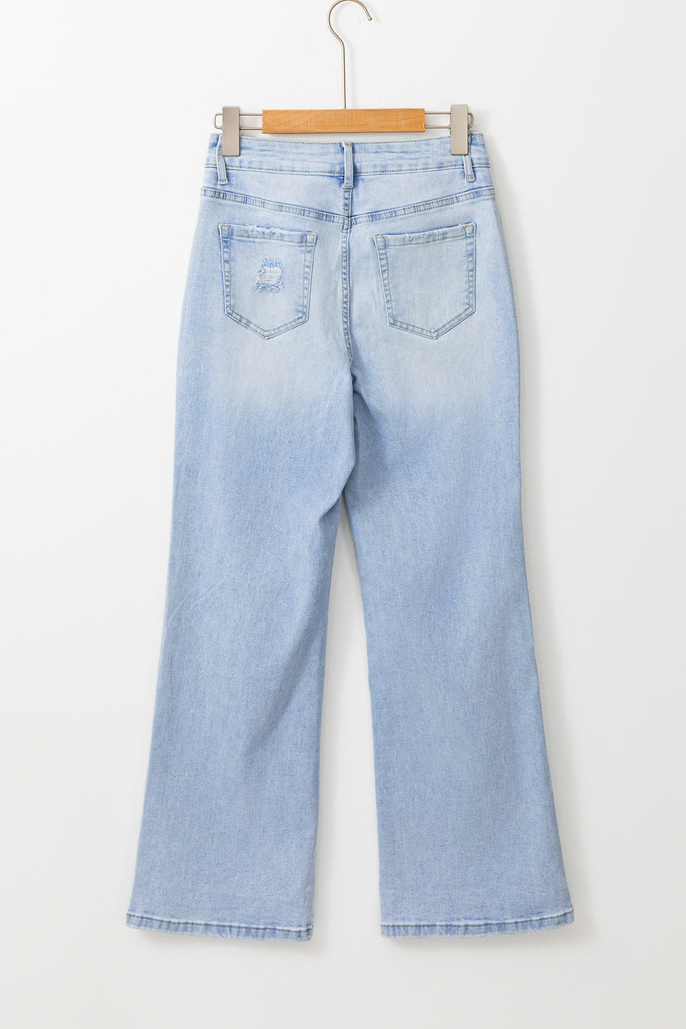 Beau Blue Vintage Light Wash Distressed Flare Jeans - Premium Bottoms/Jeans from Momma Done Gone Crafty- Just $66.99! Shop now at Momma Done Gone Crafty