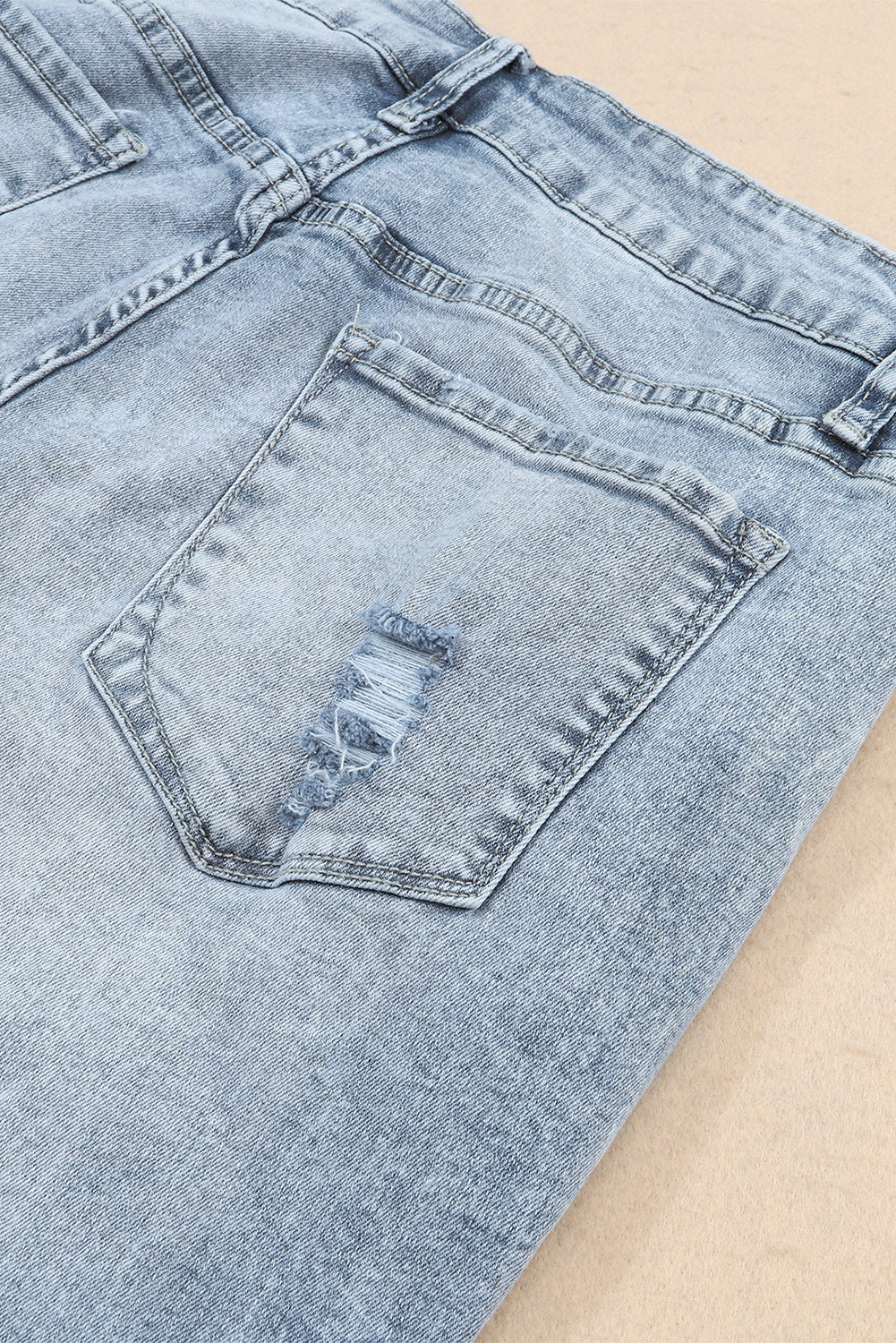 Sky Blue Light Wash Frayed Slim Fit High Waist Jeans - Premium Bottoms from Momma Done Gone Crafty- Just $71.97! Shop now at Momma Done Gone Crafty