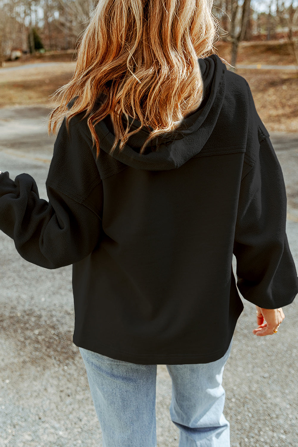 Black Flap Pocket Drawstring Hood Zip Up Jacket - Premium Outerwear from Momma Done Gone Crafty- Just $38.99! Shop now at Momma Done Gone Crafty