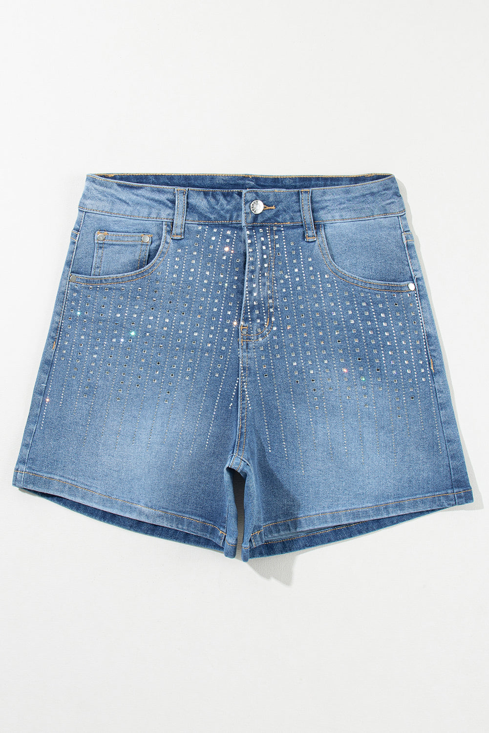 Ashleigh Blue Rhinestone Embellished Denim Shorts - Premium Bottoms/Denim Shorts from Momma Done Gone Crafty- Just $32.10! Shop now at Momma Done Gone Crafty