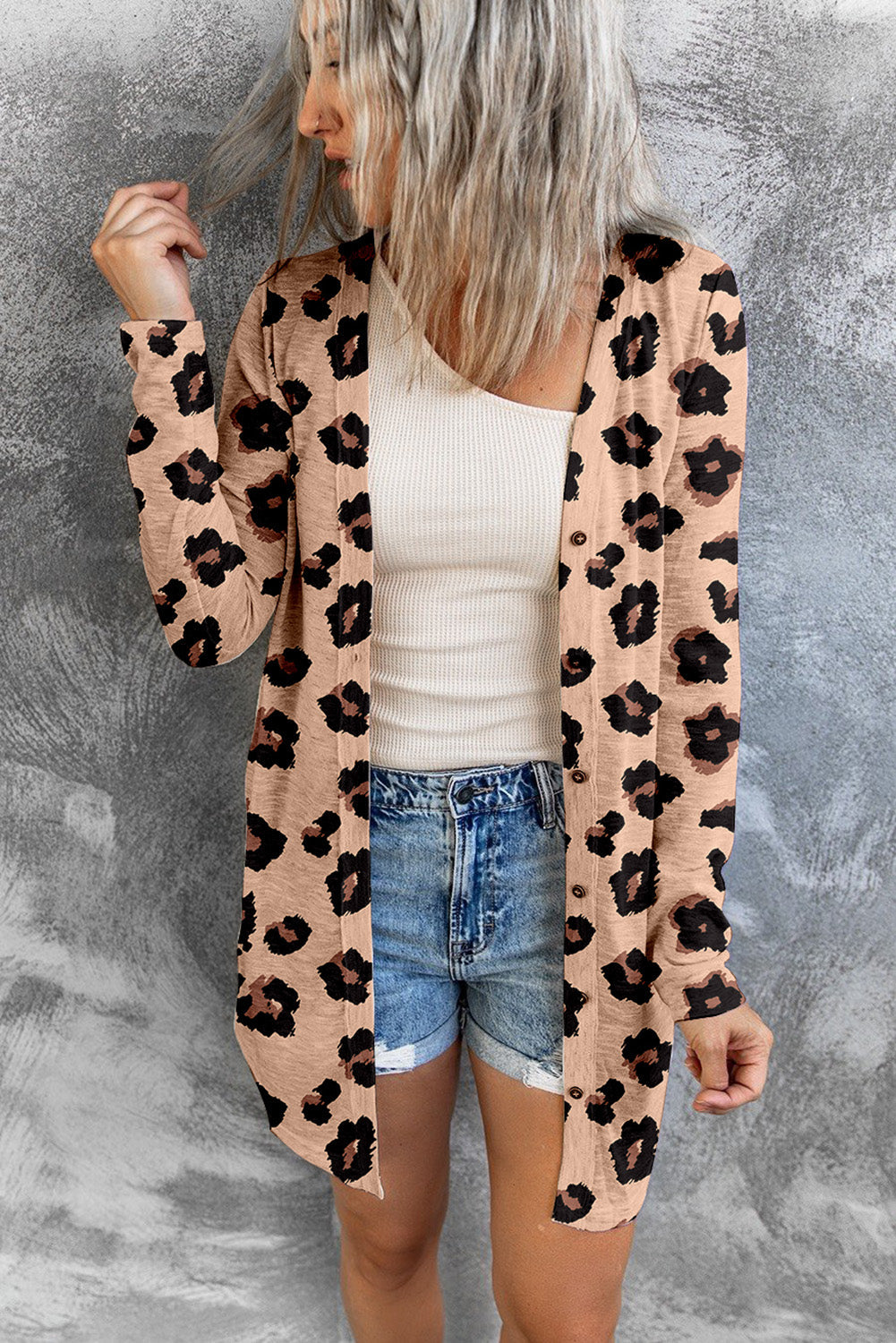 Leopard Printed Open Front Cardigan - Premium Tops from Momma Done Gone Crafty- Just $16.99! Shop now at Momma Done Gone Crafty