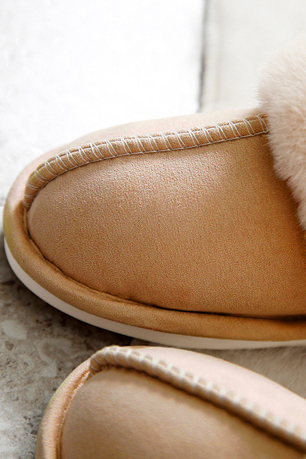 Camel Plush Suede Winter Home Slippers - Premium Shoes & Bags/Slippers from Momma Done Gone Crafty- Just $23.99! Shop now at Momma Done Gone Crafty