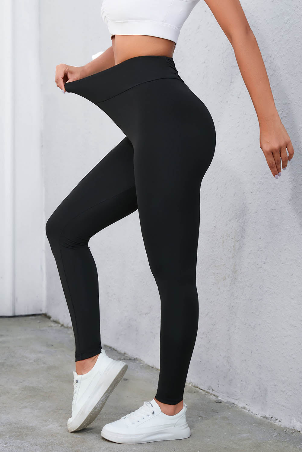 Black Criss Cross Tummy Control High Waist Leggings - Premium Bottoms from Momma Done Gone Crafty- Just $16.99! Shop now at Momma Done Gone Crafty