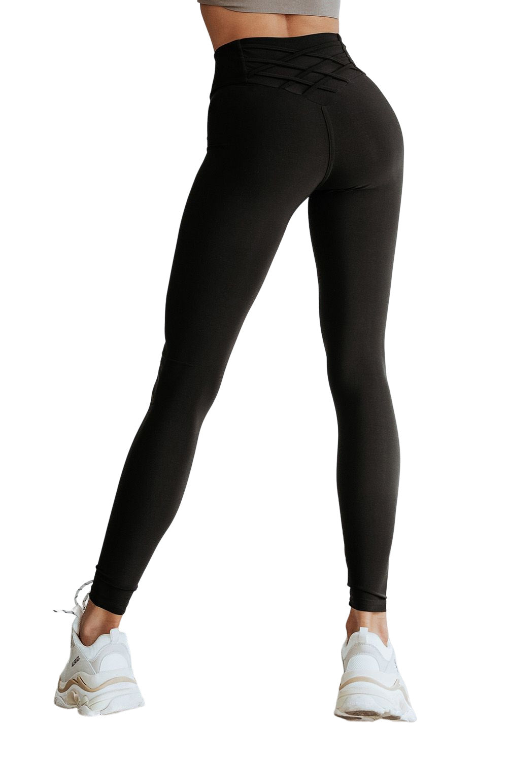 Black Criss Cross Tummy Control High Waist Leggings - Premium Bottoms from Momma Done Gone Crafty- Just $16.99! Shop now at Momma Done Gone Crafty