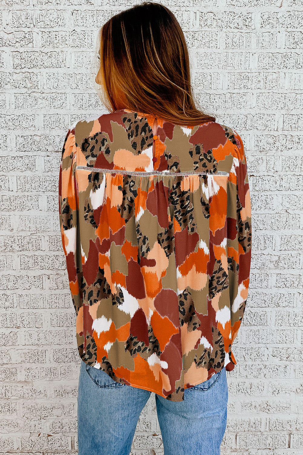 Abstract Printed Long Sleeve Blouse - Premium Tops from Momma Done Gone Crafty- Just $20.40! Shop now at Momma Done Gone Crafty