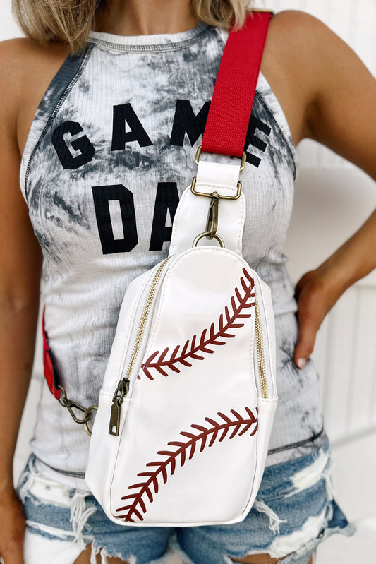 Racing Red Balls Pattern PU Leather Zipped Sling Bag - Premium Shoes & Bags/Crossbody Bags from Momma Done Gone Crafty- Just $49.99! Shop now at Momma Done Gone Crafty