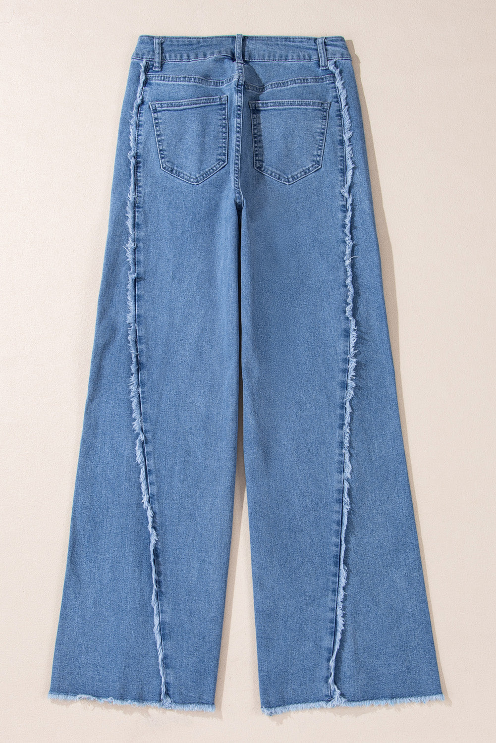 Beau Blue Vintage Stitching Raw Hem Flared Jeans - Premium Bottoms/Jeans from Momma Done Gone Crafty- Just $34.80! Shop now at Momma Done Gone Crafty