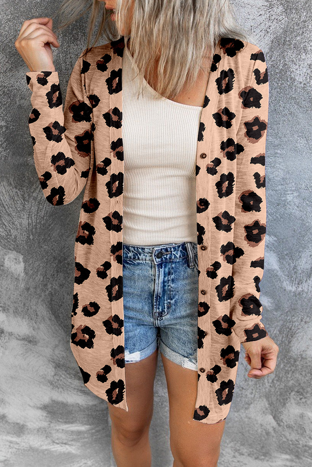 Leopard Printed Open Front Cardigan - Premium Tops from Momma Done Gone Crafty- Just $16.99! Shop now at Momma Done Gone Crafty