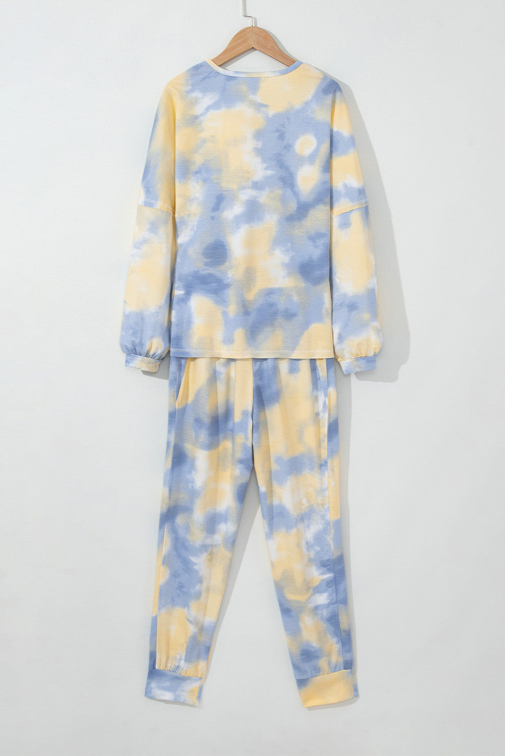 Multicolor Tie Dye Henley Top and Drawstring Pants Outfit - Premium Loungewear from Momma Done Gone Crafty- Just $39.99! Shop now at Momma Done Gone Crafty