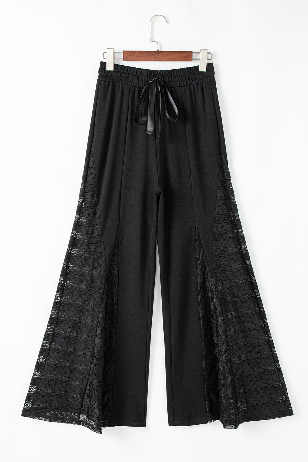 Black Boho Lace Patchwork Wide Leg High Waist Pants - Premium Bottoms/Pants & Culotte from Momma Done Gone Crafty- Just $32.55! Shop now at Momma Done Gone Crafty