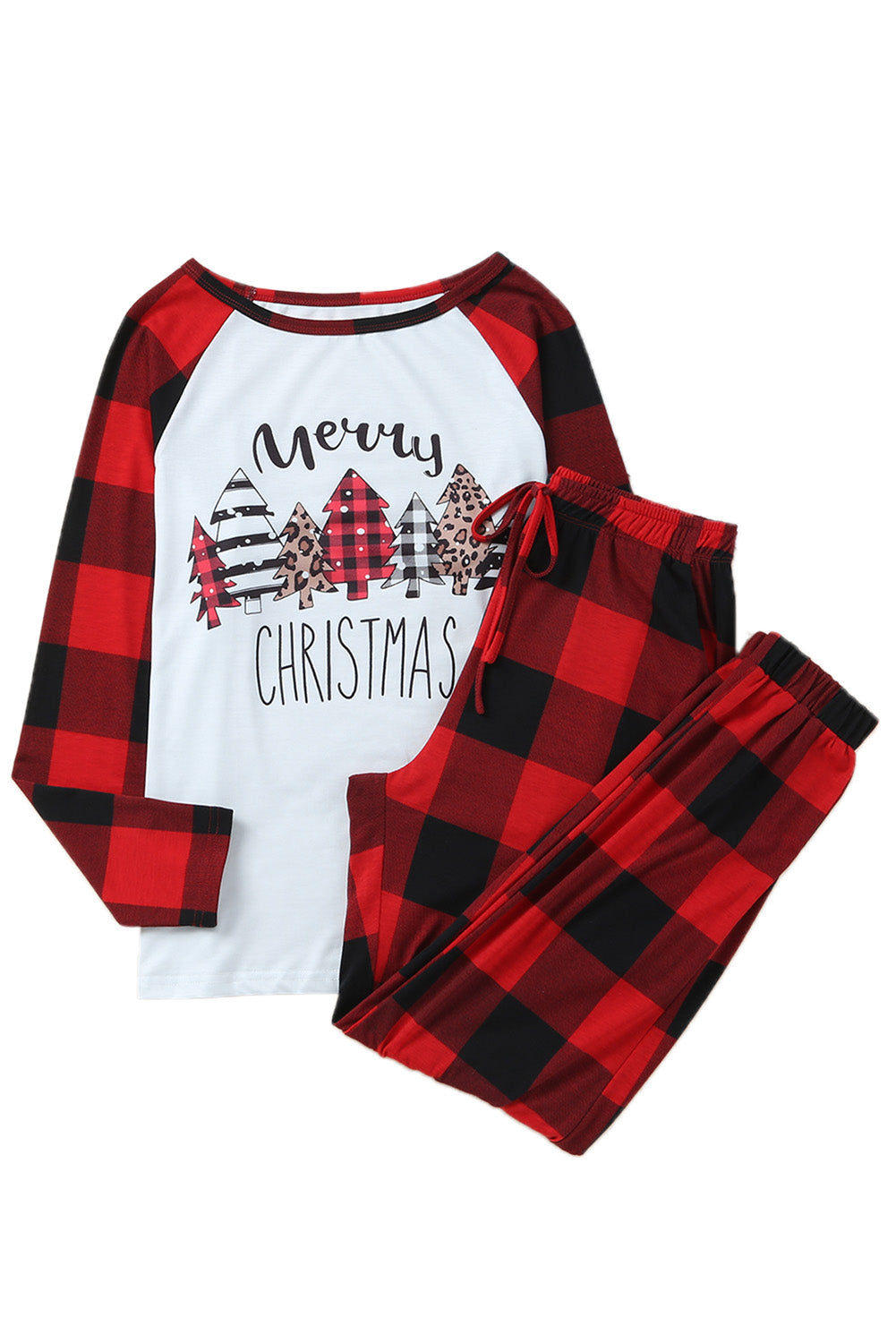 Red Plaid Merry Christmas Graphic Loungewear Set - Premium Loungewear from Momma Done Gone Crafty- Just $28.99! Shop now at Momma Done Gone Crafty