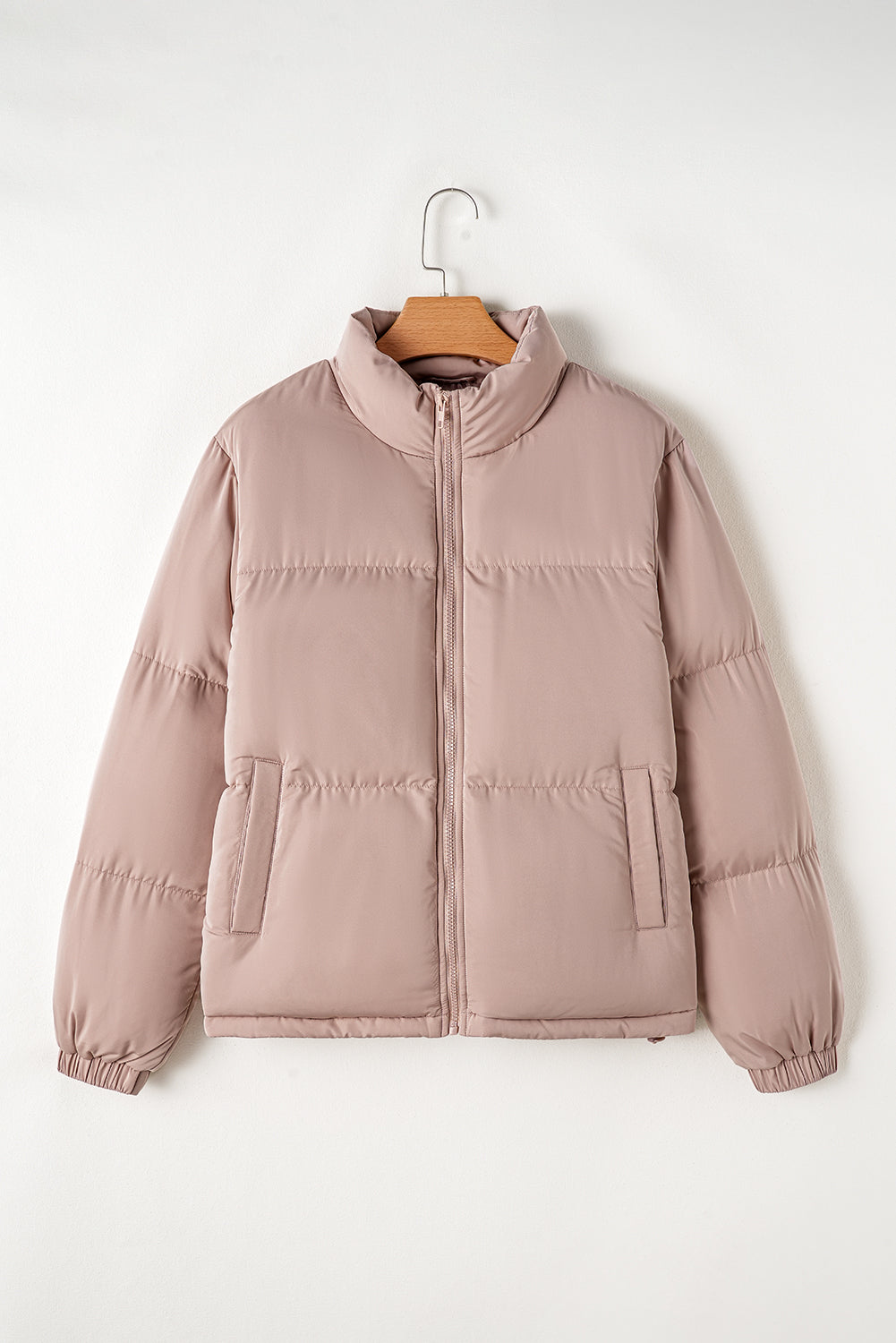 Apricot Pink Full Zipper Quilted Puffer Jacket - Premium Outerwear/Jackets from Momma Done Gone Crafty- Just $69.99! Shop now at Momma Done Gone Crafty