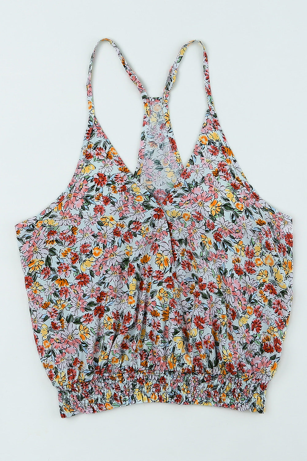 Multicolor Wrapped V Neck Floral Tank Crop Top - Premium Tops from Momma Done Gone Crafty- Just $22.00! Shop now at Momma Done Gone Crafty