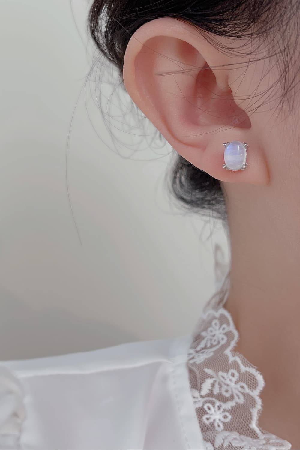 High Quality Natural Moonstone 925 Sterling Silver Stud Earrings - Premium  from Momma Done Gone Crafty- Just $51.99! Shop now at Momma Done Gone Crafty