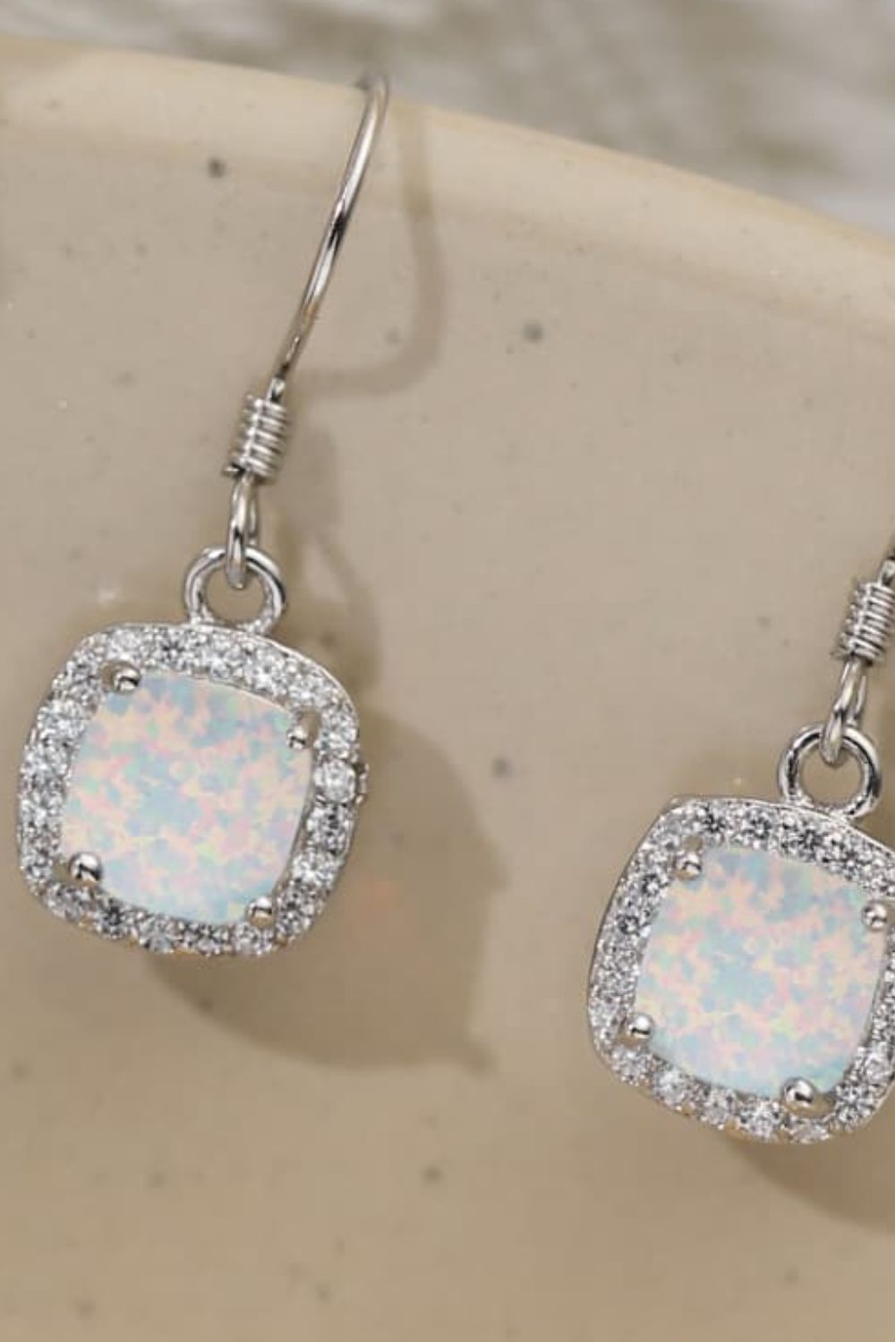 Opal Square Drop Earrings - Premium  from Momma Done Gone Crafty- Just $52.99! Shop now at Momma Done Gone Crafty